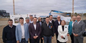 Deputatul PSD Dâmbovița, Marian Țachianu alături de conducerea CJD, vizită pe șantierul viitorului complex sportiv „Dâmbovița Arena”