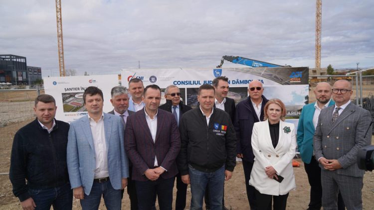 Deputatul PSD Dâmbovița, Marian Țachianu alături de conducerea CJD, vizită pe șantierul viitorului complex sportiv „Dâmbovița Arena”