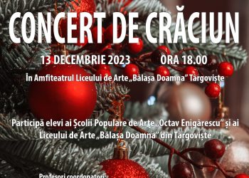 Școala Populară de Arte „Octav Enigărescu”,  organizeză, în data de 13 decembrie, evenimentul „Concert de Crăciun”.