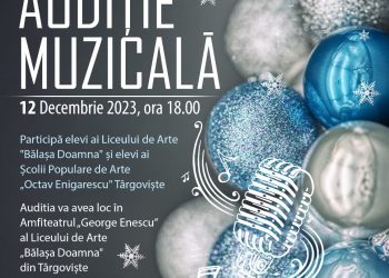 Clasa de pian a  Școlii Populare de Arte „Octav Enigărescu”, din cadrul Centrului Județean de Cultură Dâmbovița, organizează, în data de 12 decembrie, „Audiție muzicală”.