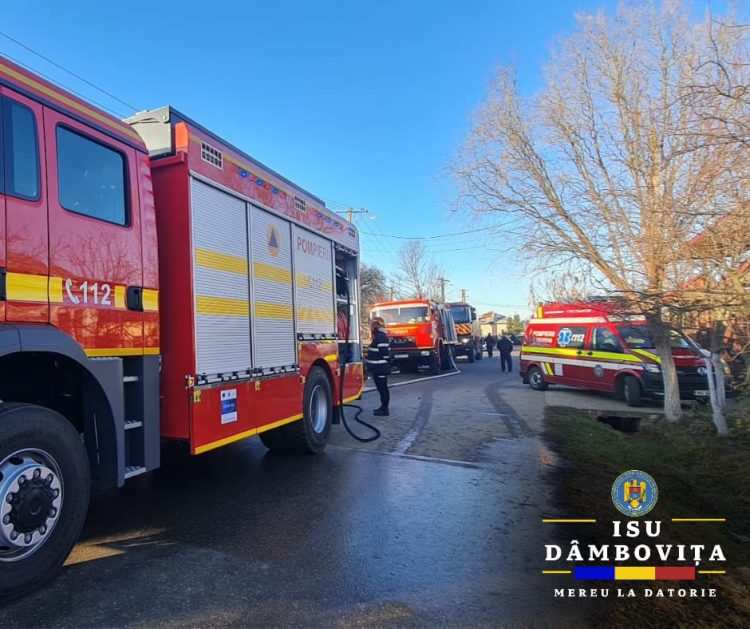 Intervenție în cazul unui incendiu produs la o casă în localitatea Visina.