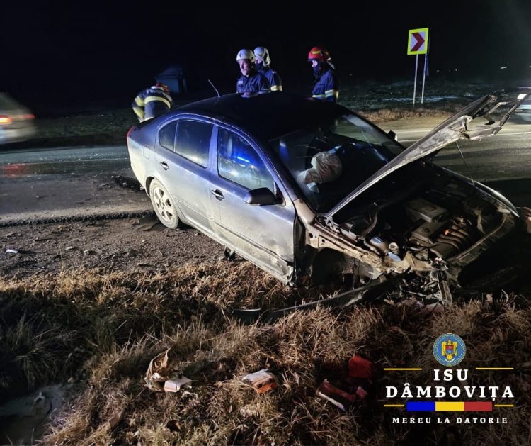 Accident rutier produs între două autoturisme în comuna Dragomirești