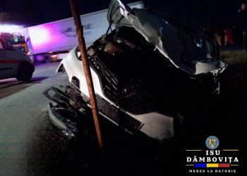 VIDEO -Eveniment rutier produs între un autoturism și o autoutilitară în comuna Cornești, sat Bujoreanca.