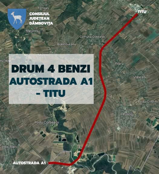 Județul Dâmbovița va mai avea un drum cu patru benzi, șosea de mare viteză care va lega Autostrada A1 de orașul Titu