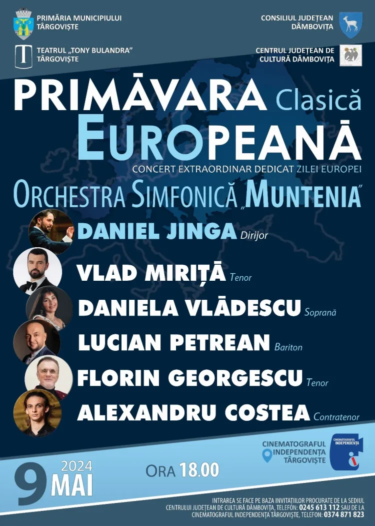 Ziua Europei va fi sărbătorită la Târgoviște cu un concert de excepție „Primăvara Clasică Europeană