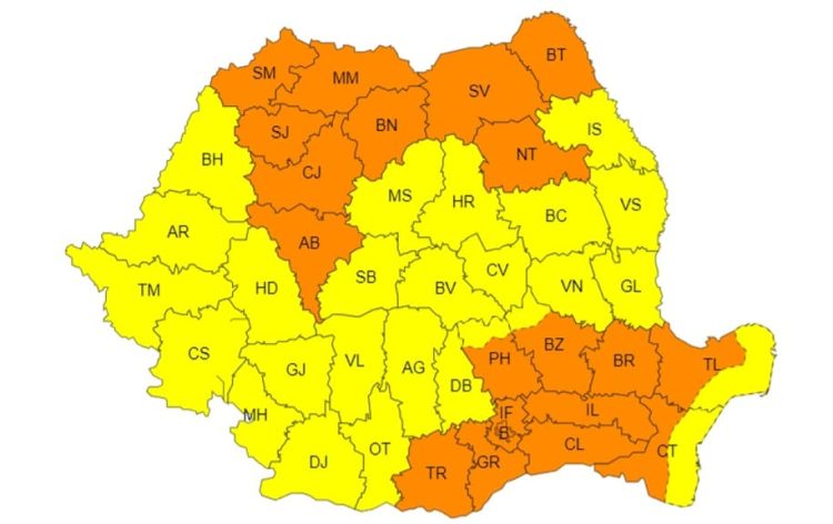 Atenționare Cod Galben de vânt puternic