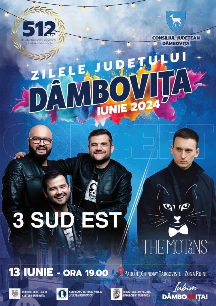 3 SUD EST și THE MOTANS, ultimul concert al “Zilelor Județului Dâmbovița” de anul acesta!