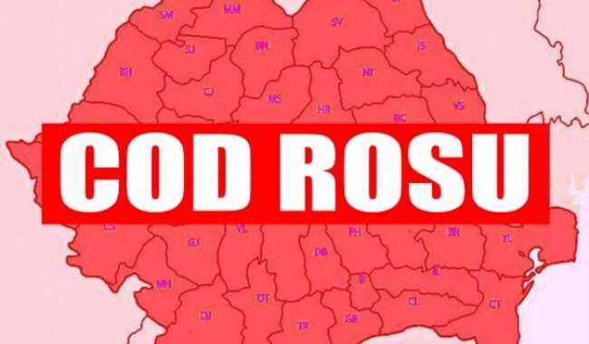 AVERTIZARE METEOROLOGICĂ -COD ROȘU