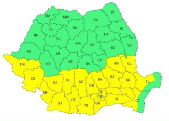 ATENȚIONARE METEOROLOGICĂ -COD GALBEN pentru întreg județul Dâmbovița