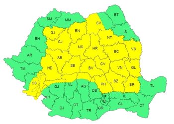 ATENȚIONARE METEOROLOGICĂ – COD GALBEN