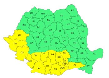 ATENȚIONARE METEOROLOGICĂ – COD GALBEN pentru județul Dâmbovița