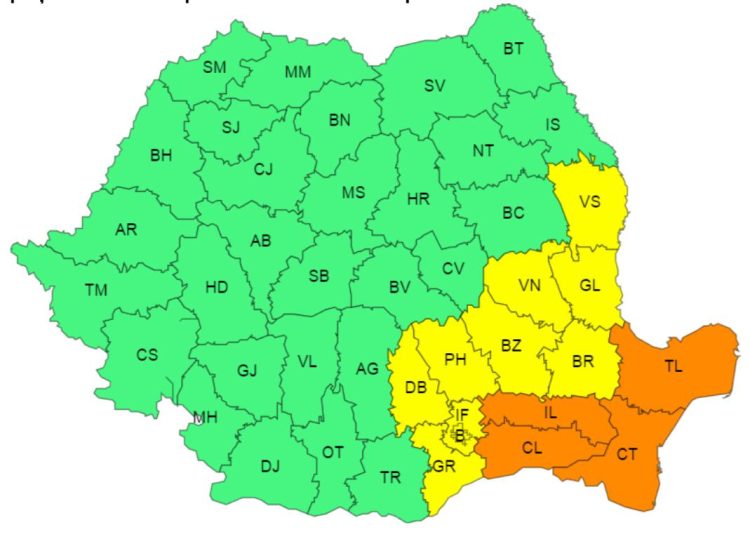 Avertizare Meteorologică Cod Galben pentru Județul Dâmbovița: Instabilitate Atmosferică pentru 6 August 2024