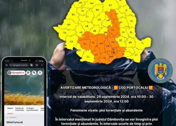 AVERTIZARE METEOROLOGICĂ – COD PORTOCALIU