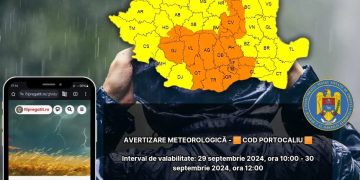 AVERTIZARE METEOROLOGICĂ – COD PORTOCALIU