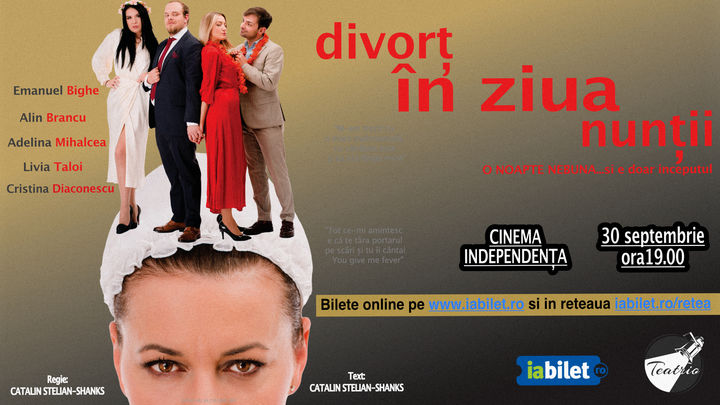 „Divorț în ziua nunții” – Comedie de pe Broadway în premieră națională la Târgoviște!