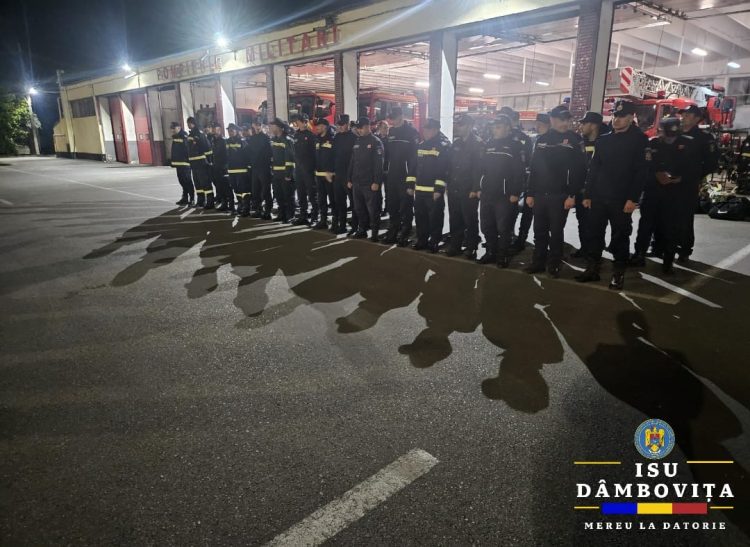 Video/Foto – Un nou contingent de 52 de pompieri din Dâmbovița, trimis în sprijinul județului Galați afectat de inundații
