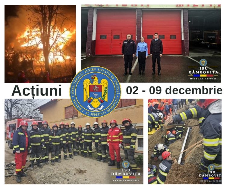 Raport ISU Dâmbovița: 261 de intervenții gestionate în ultima săptămână
