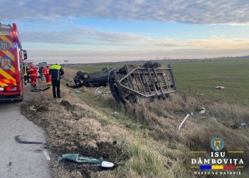 Foto-Accident pe A1 spre București: Intervenție amplă cu pompieri, descarcerare și echipaje medicale!