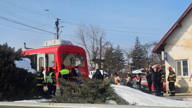 Accident feroviar în Teiș! Tren de călători, implicat într-o coliziune cu un atelaj hipo!
