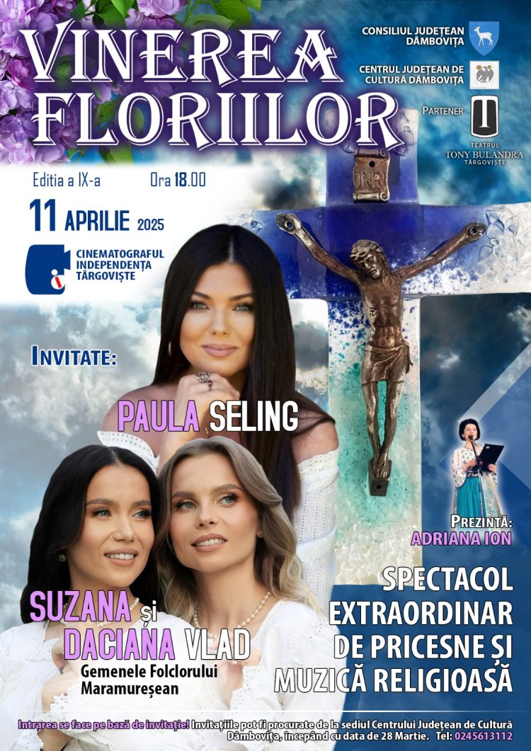 „Vinerea Floriilor” – Concert extraordinar de pricesne și muzică religioasă la Târgoviște!