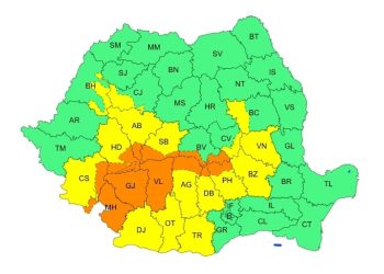 Avertizare meteo pentru 28-29 martie! Vânt puternic și ploi torențiale în Dâmbovița! Cod portocaliu și galben!
