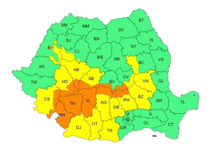 Avertizare meteo pentru 28-29 martie! Vânt puternic și ploi torențiale în Dâmbovița! Cod portocaliu și galben!