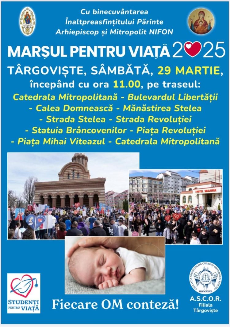 CEA DE A XV-A EDIȚIE A MARȘULUI PENTRU VIAȚĂ SE VA DESFĂȘURA LA TÂRGOVIȘTE ÎN ZIUA DE 29 MARTIE