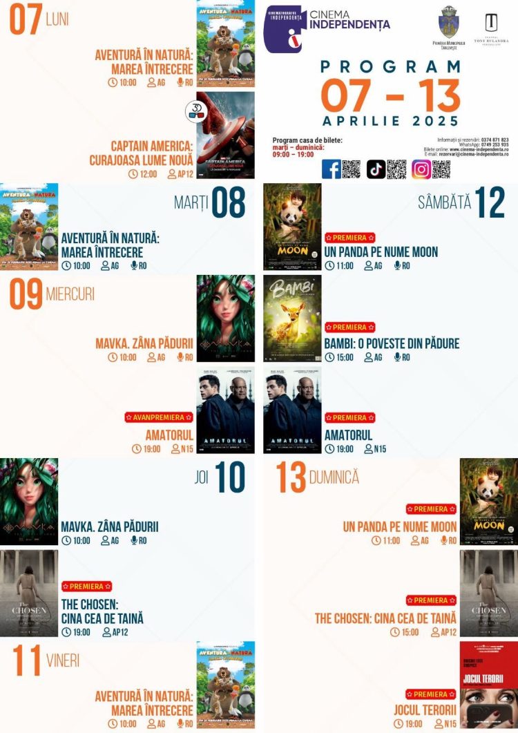 Premieră după premieră la Cinema Independența! Filme de neratat între 7 și 13 aprilie!
