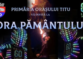 Spectacol uluitor de lumini și roboți cu ocazia Orei Pământului La Titu