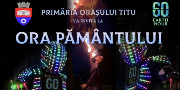 Spectacol uluitor de lumini și roboți cu ocazia Orei Pământului La Titu