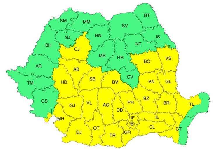 Cod Galben de Furtuni în Dâmbovița: Averse Torențiale, Vânt Puternic și Posibilă Grindină între 6 și 7 Mai