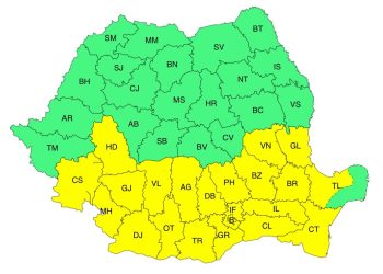 Cod Galben de instabilitate atmosferică în Dâmbovița: Averse, vijelii și descărcări electrice