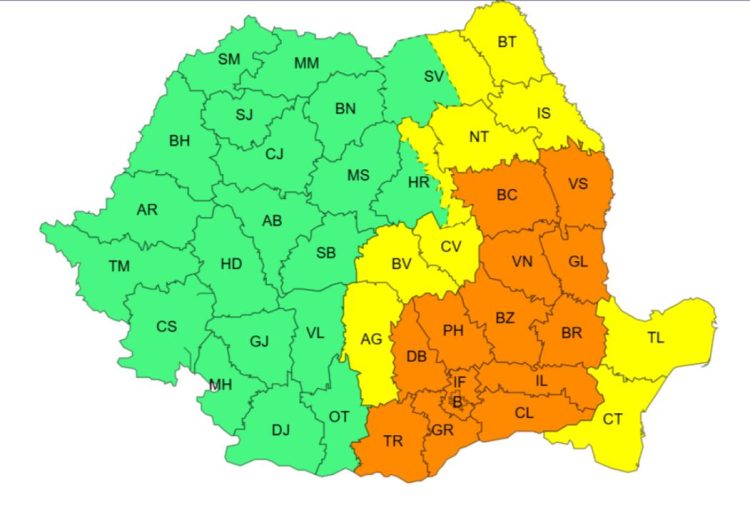 COD PORTOCALIU de PLOI TORENȚIALE în DÂMBOVIȚA! Peste 80 l/mp în doar 48 de ore!
