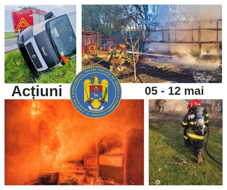Peste 320 de intervenții ale ISU „Basarab I” Dâmbovița într-o săptămână: Incendii, accidente și misiuni de salvare