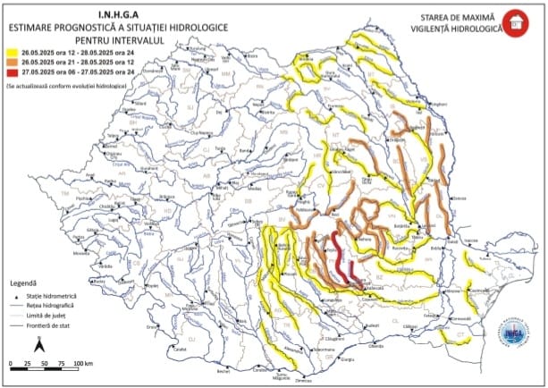 Cod Portocaliu de Inundații în Dâmbovița și Ialomița: Viituri și creșteri de debite până pe 28 mai!