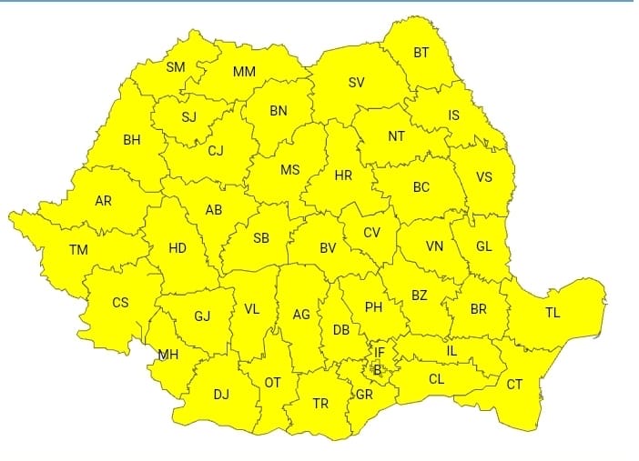 Cod Galben de Vânt Puternic și Instabilitate Atmosferică în Dâmbovița – 19 Mai