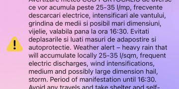 RO-ALERT: Pericol iminent în zona montană Dâmbovița! Grindină, vijelii și descărcări electrice!