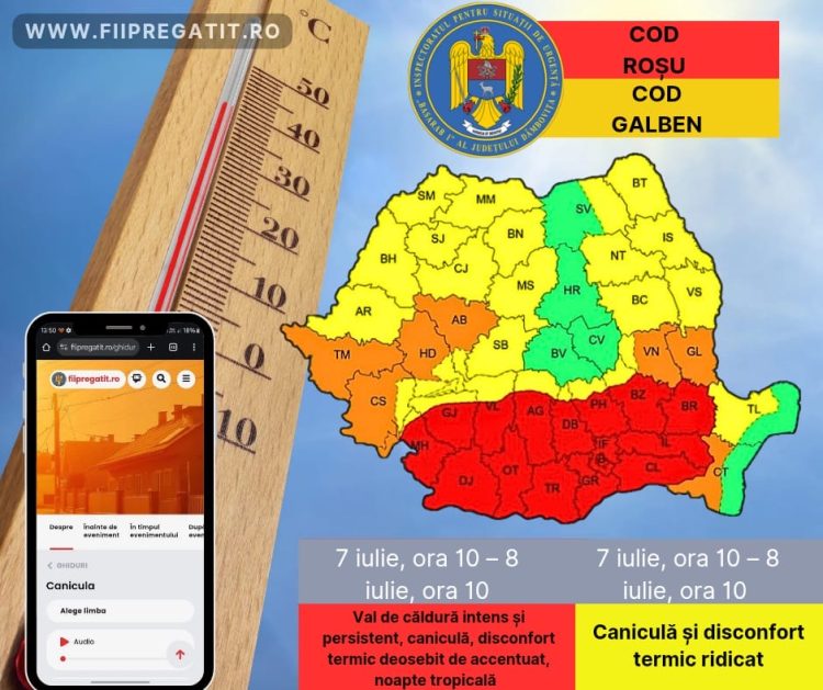 COD ROȘU de caniculă în Dâmbovița: temperaturi de până la 41°C și risc de incendii!