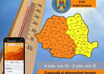 COD PORTOCALIU de caniculă în județul Dâmbovița: temperaturi de până la 40°C și disconfort termic accentuat