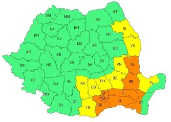 COD GALBEN de caniculă în Dâmbovița: temperaturi de până la 36°C și disconfort termic accentuat pe 28 iulie 2025