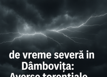 COD GALBEN de vreme severă în Dâmbovița: Averse torențiale, vânt puternic și grindină până la ora 16:30!