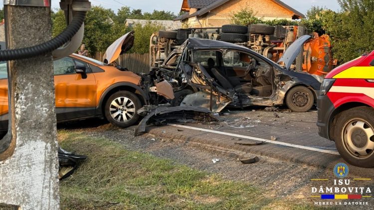Accident rutier în Lucieni – patru victime, una încarcerată, trei transportate la spital