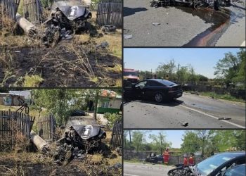 Accident pe DN7, în localitatea Fusea: două mașini s-au ciocnit violent, un șofer a ajuns ulterior la spital