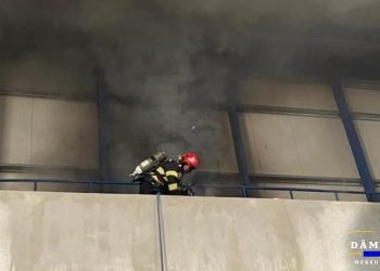 Incendiu puternic la o hală industrială din Târgoviște, lângă combinatul Donalam – pompierii au intervenit cu 5 autospeciale