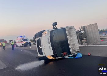 Accident mortal pe A1, la Petrești: autoutilitară răsturnată, un bărbat decedat