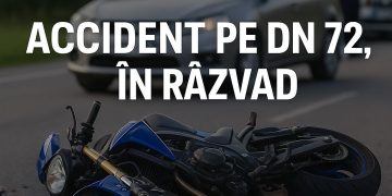 Accident pe DN 72, în Răzvad: Motociclist rănit în urma coliziunii cu un autoturism