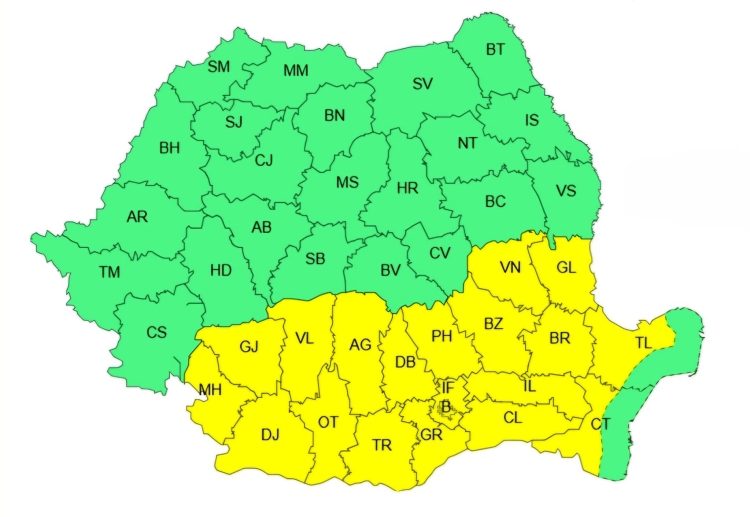 Cod Galben de Caniculă în Dâmbovița – 3 Septembrie