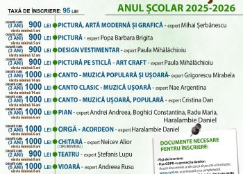 Încep înscrierile la Școala Populară de Arte „Octav Enigărescu” pentru anul școlar 2025-2026