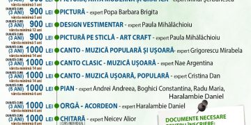 Încep înscrierile la Școala Populară de Arte „Octav Enigărescu” pentru anul școlar 2025-2026