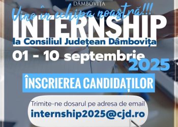 Internship 2025 la Consiliul Județean Dâmbovița – 9 posturi disponibile pentru tineri absolvenți